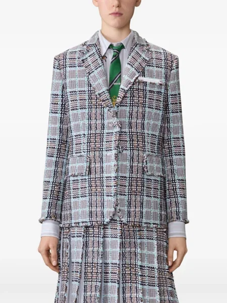 Sacou Thom Browne în carouri albastru