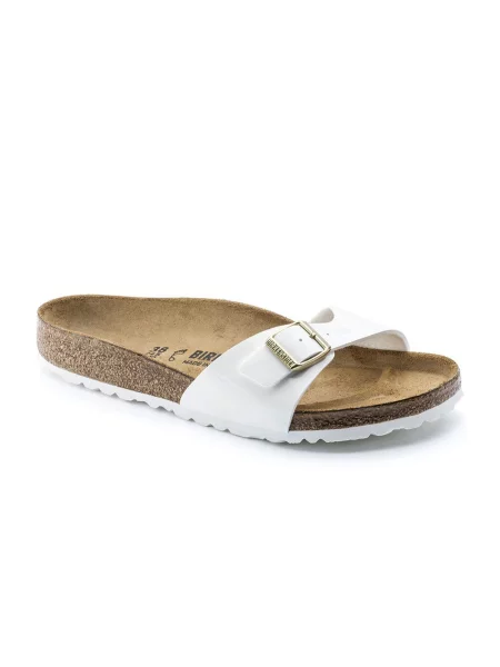Birkenstock Madrid BS Patent White Regular Fit Kobiety Sandały Birkenstock Size: 7 biały