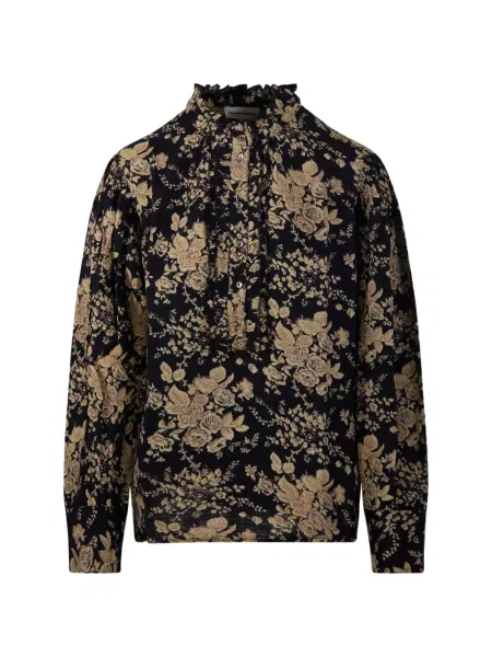 Bluză Antik Batik cu model floral cu imagine negru