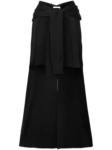 Fusta mini Chloé în linie A negru
