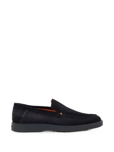 Pantofi loafer Santoni din piele de căprioară albastru