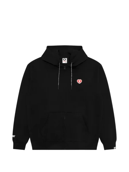 Hanorac cu glugă Aape By A Bathing Ape cu motiv cu inimi negru