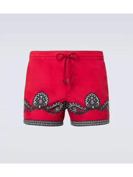 Plavalne hlačke Dolce&gabbana s potiskom rdeča