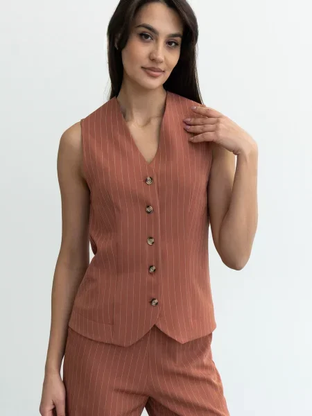 Жилет класичний RiMari віскоза/поліестер коричневий