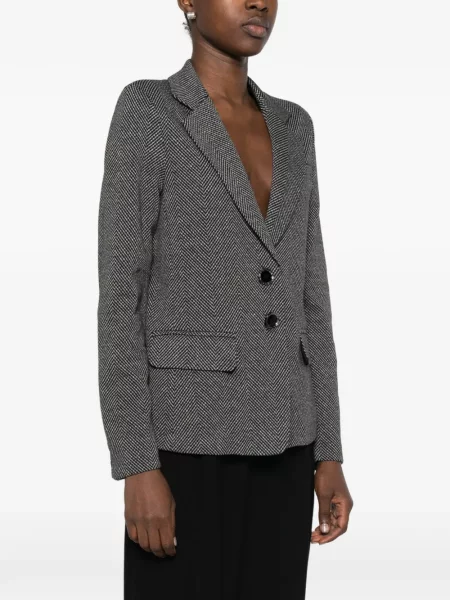 Geacă Emporio Armani cu model herringbone gri