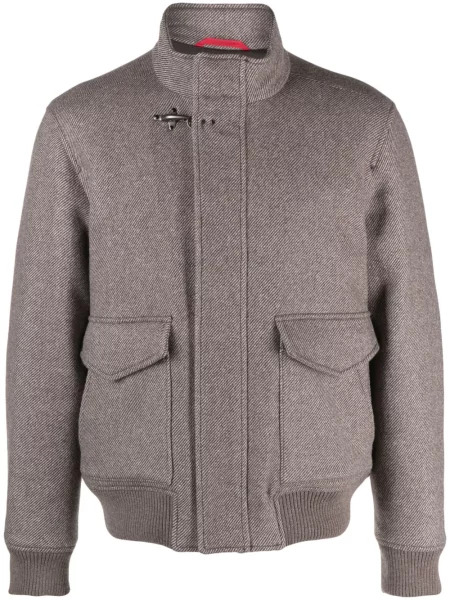 Geacă Fay cu guler de stand-up maro