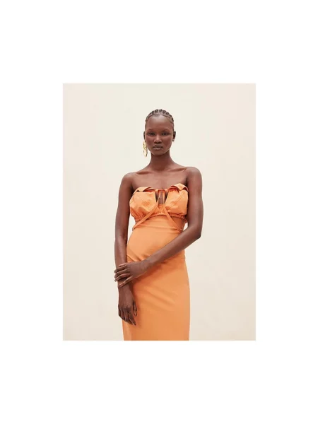 Sukienka midi Jacquemus pomarańczowa
