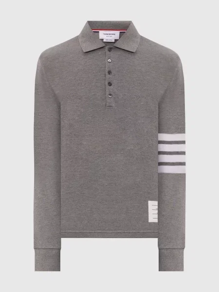Поло з нашивкою логотипа Thom Browne сіре
