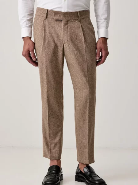 Karl Lagerfeld pantaloni pentru bărbați cu amestec de lână bej