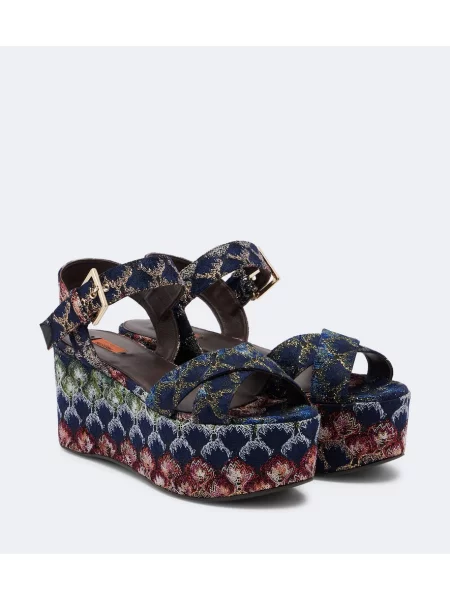 Sandale Missoni cu platformă albastru