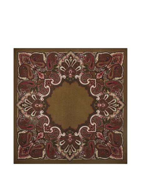 Fular Bompard cu model paisley verde