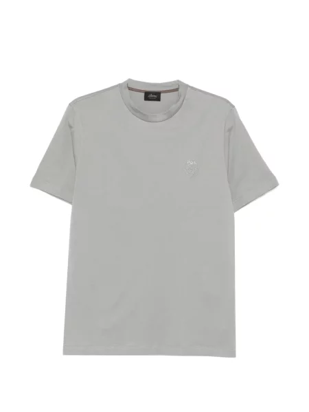 Tricou Brioni cu broderie gri