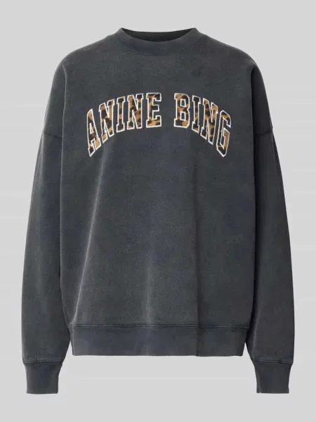 Oversize’owa bluza dresowa z bawełny Anine Bing czarna