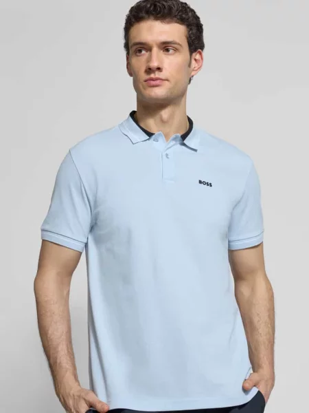 BOSS Green polo niebieskie