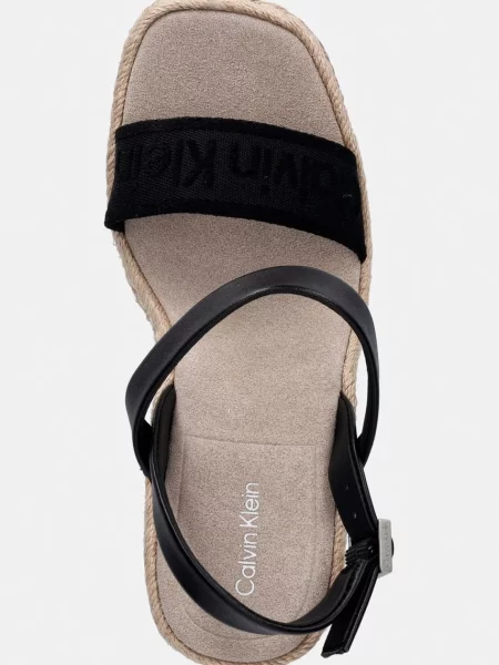 Calvin Klein Espadrilles Wedge Espad 70 Webbing Lth fekete