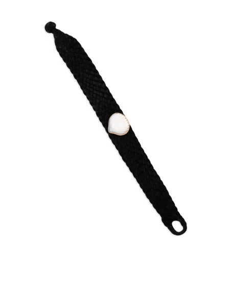 Кожена класическа гривна Dezso черно