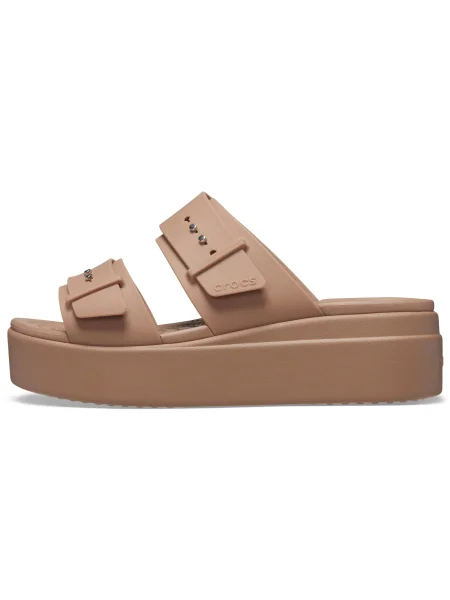 Šľapky Crocs s prackou na kline béžová