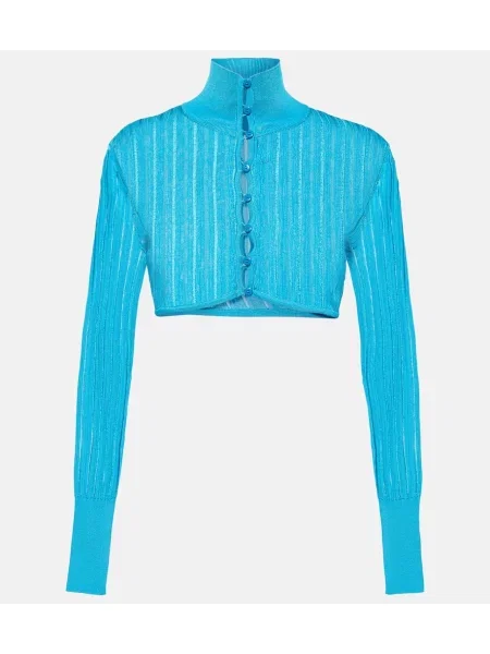 Cropp cardigan Alaïa tricotate albastru