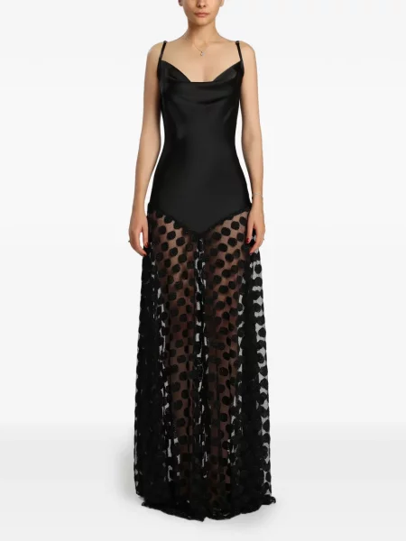 Rochie maxi Miau By Clara Rotescu cu buline negru