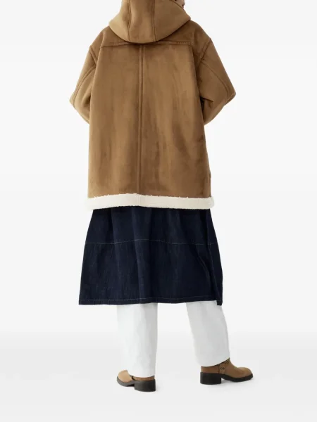 Palton duffle Tomboy cu glugă maro