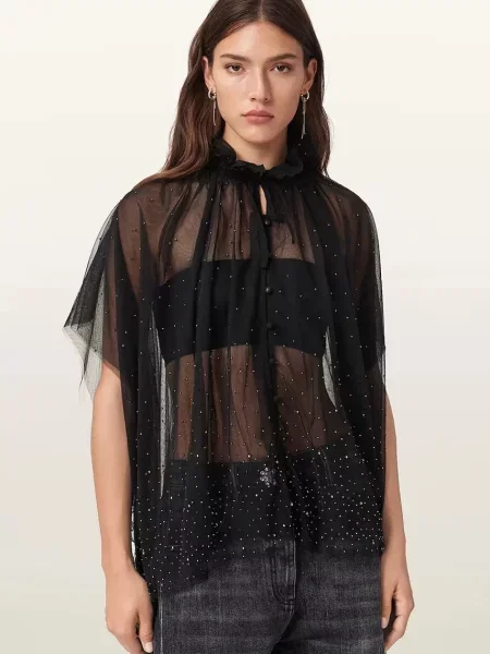 AllSaints bluză negru