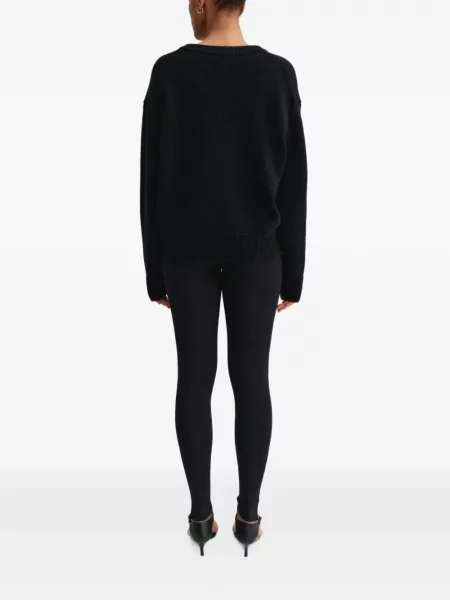 Pulover Almada Label cu decolteu în V negru