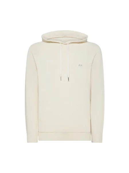 Bluza z kapturem Sun68 z kaszmiru z kapturem z logo biała