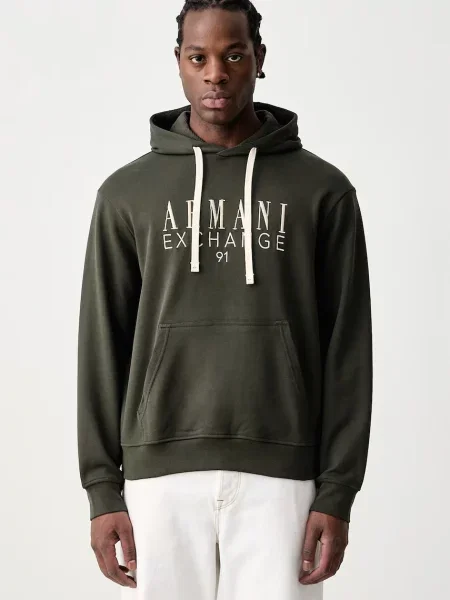 Armani Exchange hanorac cu glugă pentru bărbați din verde