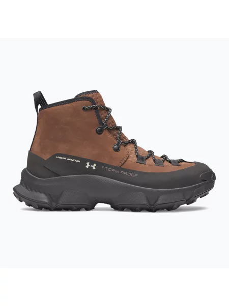 Încălțăminte de trekking pentru bărbați Under Armour Charged Expanse Mid LTHR WP Incense Brown/Black/Khaki Base negru