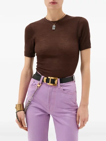 Tricou Versace cu nervuri maro