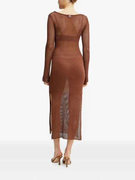 Rochie maxi Fracomina tricotate lungă de costum maro