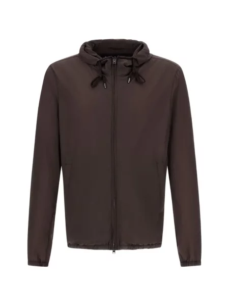 Jachetă cu glugă Herno cu glugă cu cordon maro