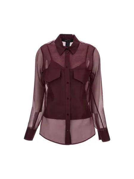 Przezroczysta koszula Federica Tosi z organzy czerwona