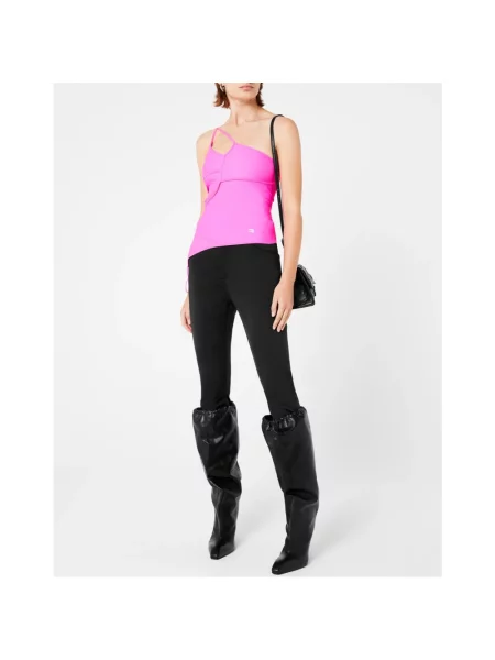 Lniany top Balenciaga asymetryczny różowy