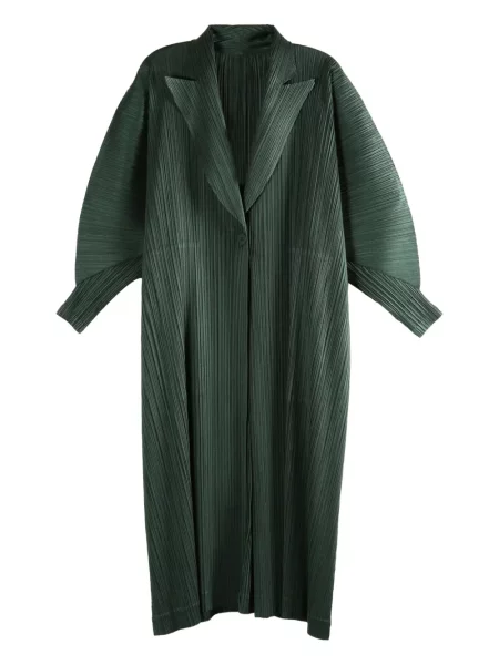 Palton Pleats Please Issey Miyake plisat verde