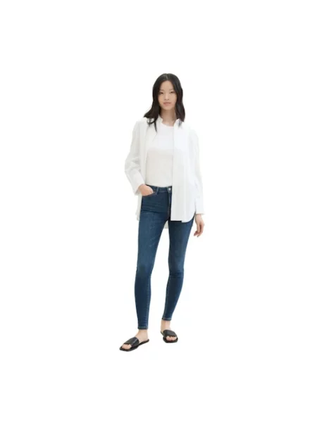 Skinny jeansy skinny Tom Tailor niebieskie