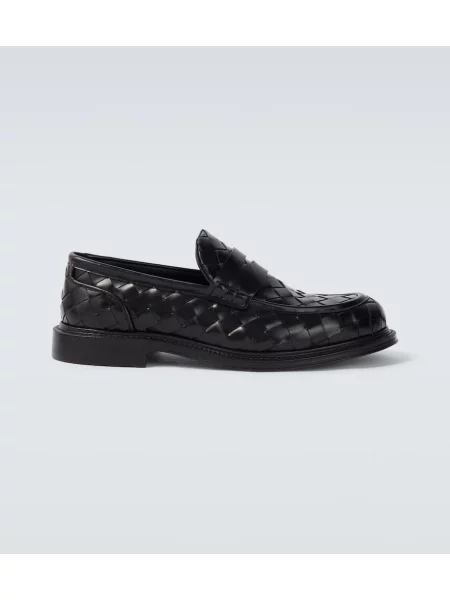 Pantofi loafer Bottega Veneta din piele negru