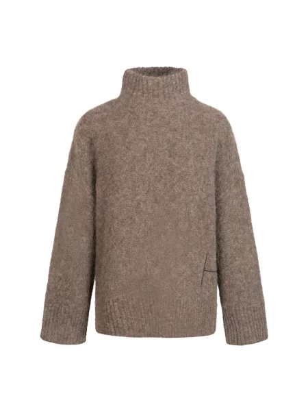 Sweter Hést z kapturem brązowy