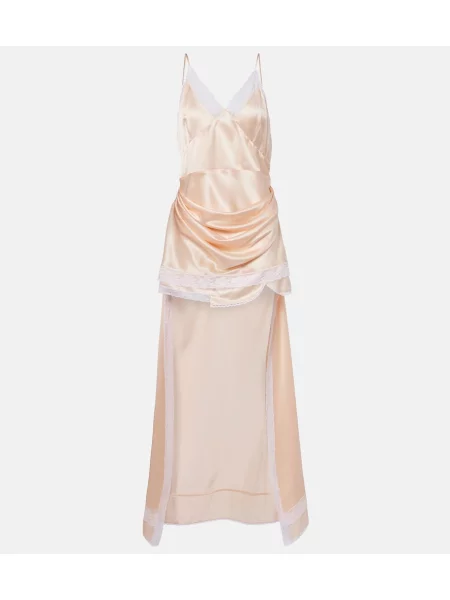 Rochie Magda Butrym din satin portocaliu