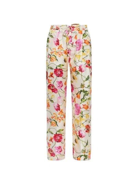 Pantaloni Kenzo de mătase cu model floral cu imagine