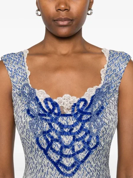 Rochie mini Gemy Maalouf din dantelă de costum alb