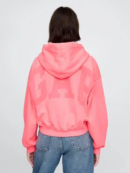 Bluza GAP Pg Logo Cropped Po Hoodie Sassy Pink XXS różowa