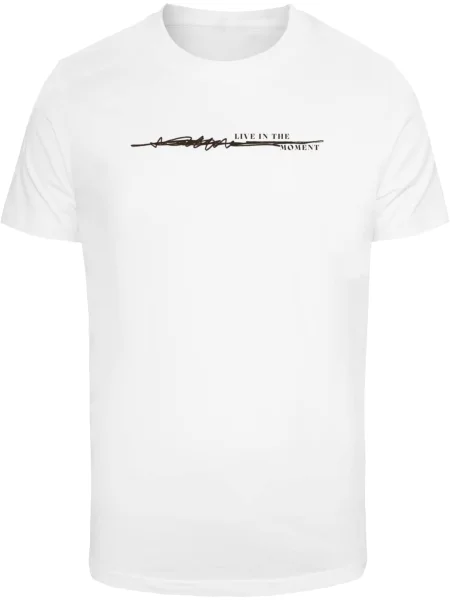 Mister Tee Tricou Live In The Moment albastru / maro / negru alb