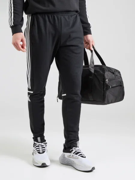 ADIDAS PERFORMANCE Pantaloni sport / alb murdar negru