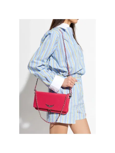 Torebka Zadig & Voltaire skórzana retro różowa