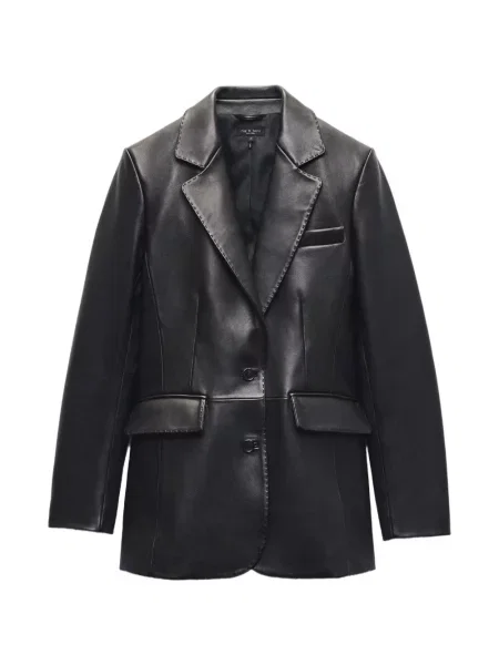 Sacou Rag & Bone din piele negru