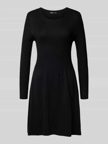 Sukienka lekko rozkloszowana z dzianiny z mieszanki model ‘ALMA’ Only czarna