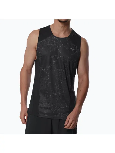 Tricou de alergare pentru bărbați Mizuno Active DryAeroFlow Graphic Tank Top black/gray negru