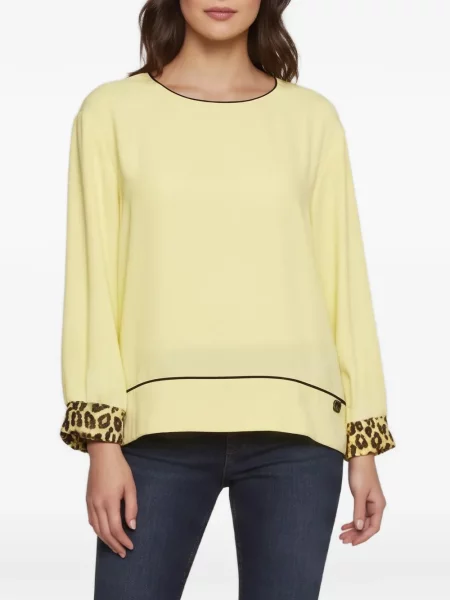 Leopardí halenka Roberto Cavalli s potiskem žlutá