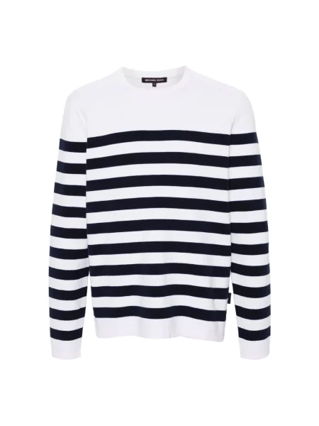 Sweter Michael Kors w paski z paskiem niebieski